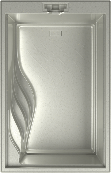 Keramisch zwembad Single 54 in witte gelcoat uitvoering