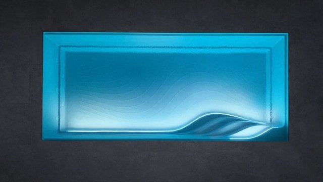 Keramisch zwembad met lichtblauwe geintegreerde LED-verlichting