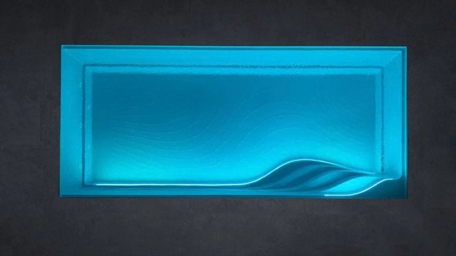 Keramisch zwembad met cyaan geintegreerde LED-verlichting