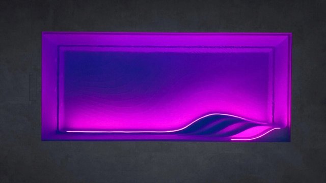 Keramisch zwembad met paarse geintegreerde LED-verlichting