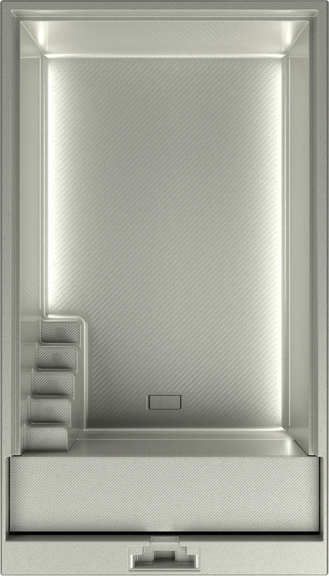 Keramisch zwembad Linear 65 in witte gelcoat uitvoering