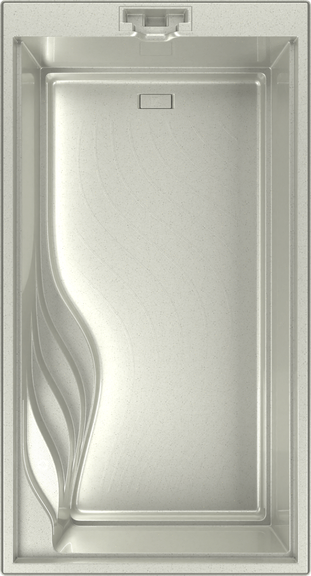 Keramisch zwembad Single 64 in witte gelcoat uitvoering